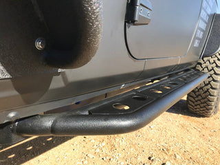 Fishbone Offroad Black Textured Powder Coated Steel Side Steps: Jeep Wrangler JK 2007-2018