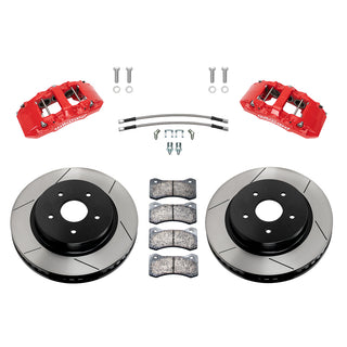 Wilwood Aero6 DM 6-Piston Front Big Brake Kit (Red Calipers, Slotted Rotors): Ram 1500 2013 - 2018