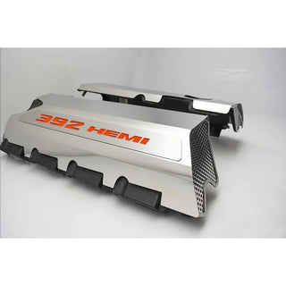 American Car Craft "392" Polished Fuel Rail Covers (CARBON FIBER): 300 / Challenger / Charger 6.4L 392 2011 - 2023
