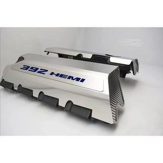 American Car Craft "392" Polished Fuel Rail Covers (CARBON FIBER): 300 / Challenger / Charger 6.4L 392 2011 - 2023