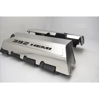 American Car Craft "392" Polished Fuel Rail Covers (CARBON FIBER): 300 / Challenger / Charger 6.4L 392 2011 - 2024