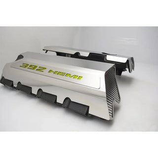American Car Craft "392" Polished Fuel Rail Covers (CARBON FIBER): 300 / Challenger / Charger 6.4L 392 2011 - 2023