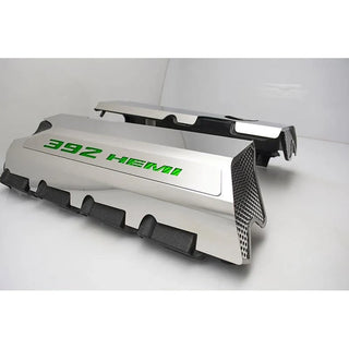 American Car Craft "392" Polished Fuel Rail Covers (CARBON FIBER): 300 / Challenger / Charger 6.4L 392 2011 - 2023