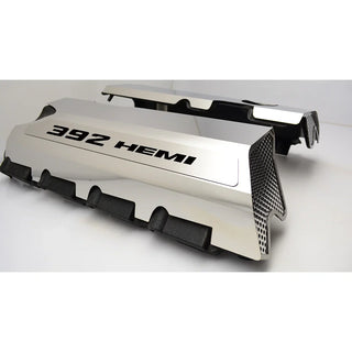 American Car Craft "392" Polished Fuel Rail Covers (CARBON FIBER): 300 / Challenger / Charger 6.4L 392 2011 - 2023