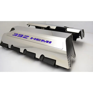 American Car Craft "392" Polished Fuel Rail Covers (CARBON FIBER): 300 / Challenger / Charger 6.4L 392 2011 - 2023