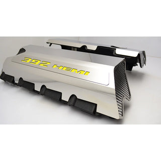 American Car Craft "392" Polished Fuel Rail Covers (CARBON FIBER): 300 / Challenger / Charger 6.4L 392 2011 - 2024