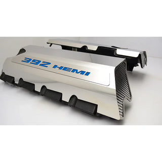 American Car Craft "392" Polished Fuel Rail Covers (CARBON FIBER): 300 / Challenger / Charger 6.4L 392 2011 - 2023