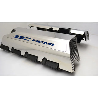 American Car Craft "392" Polished Fuel Rail Covers (CARBON FIBER): 300 / Challenger / Charger 6.4L 392 2011 - 2023