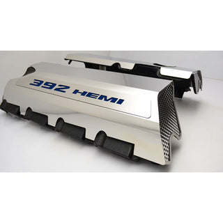 American Car Craft "392" Polished Fuel Rail Covers (CARBON FIBER): 300 / Challenger / Charger 6.4L 392 2011 - 2024