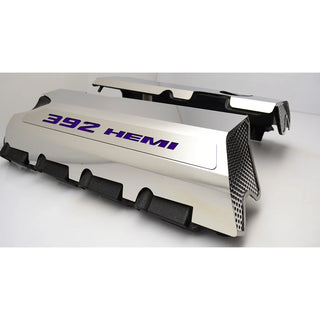 American Car Craft "392" Polished Fuel Rail Covers (CARBON FIBER): 300 / Challenger / Charger 6.4L 392 2011 - 2024