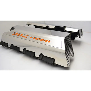 American Car Craft "392" Polished Fuel Rail Covers (CARBON FIBER): 300 / Challenger / Charger 6.4L 392 2011 - 2023