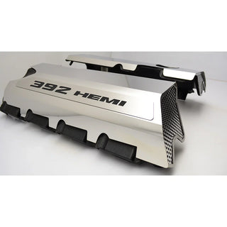 American Car Craft "392" Polished Fuel Rail Covers (CARBON FIBER): 300 / Challenger / Charger 6.4L 392 2011 - 2023