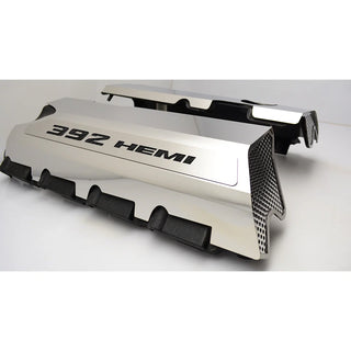 American Car Craft "392" Polished Fuel Rail Covers (CARBON FIBER): 300 / Challenger / Charger 6.4L 392 2011 - 2024