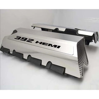 American Car Craft "392" Polished Fuel Rail Covers (CARBON FIBER): 300 / Challenger / Charger 6.4L 392 2011 - 2024