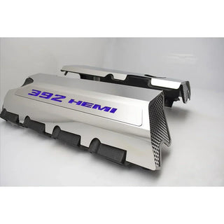 American Car Craft "392" Polished Fuel Rail Covers (CARBON FIBER): 300 / Challenger / Charger 6.4L 392 2011 - 2023