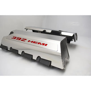 American Car Craft "392" Polished Fuel Rail Covers (CARBON FIBER): 300 / Challenger / Charger 6.4L 392 2011 - 2024