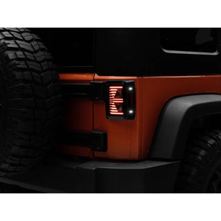 Raxiom Axial Series Vision LED Tail Lights - Black Housing with Smoked Lens: Fits Most Jeep Wrangler Models (2007-2018)
