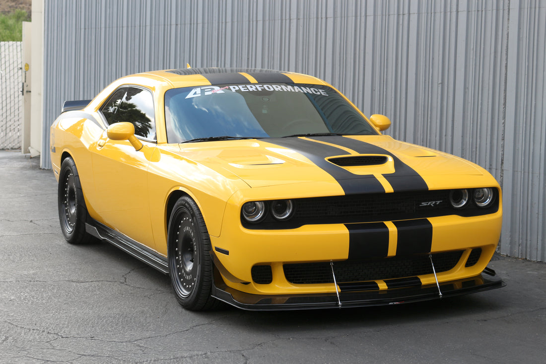APR Carbon Fiber Front Wind Splitter w/ Rods (For Vehicles w/ APR Front Lip ONLY): Dodge Challenger SRT Hellcat 2015 - 2023