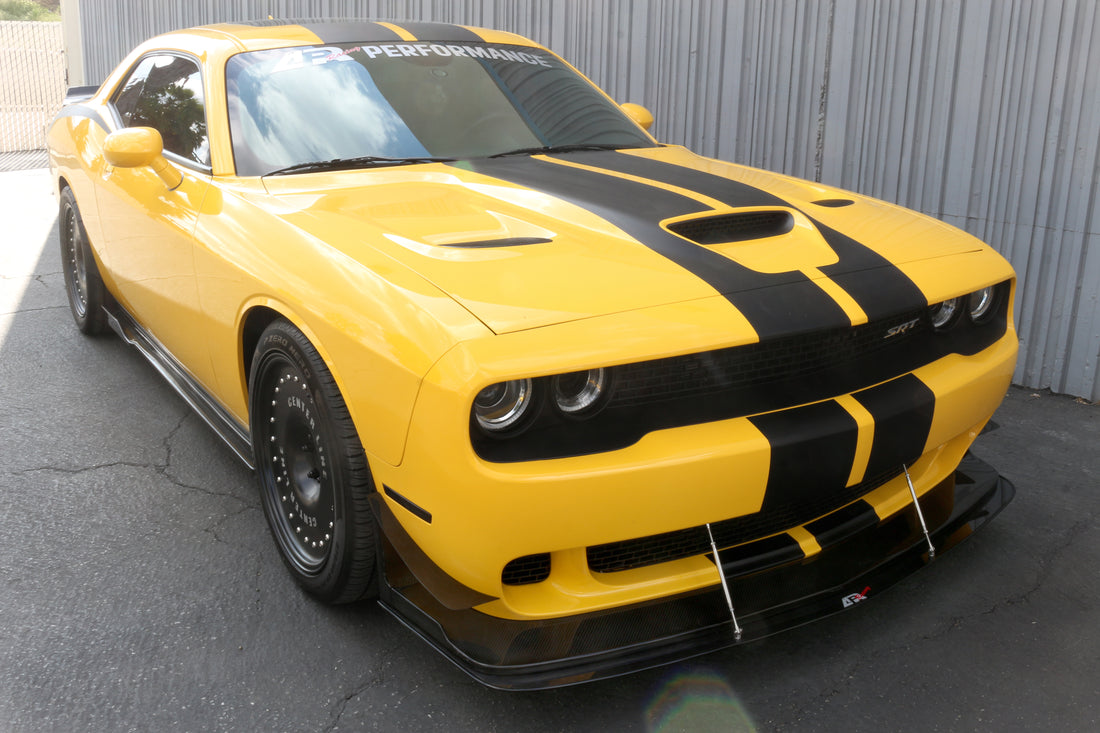 APR Carbon Fiber Front Wind Splitter w/ Rods (For Vehicles w/ APR Front Lip ONLY): Dodge Challenger SRT Hellcat 2015 - 2023