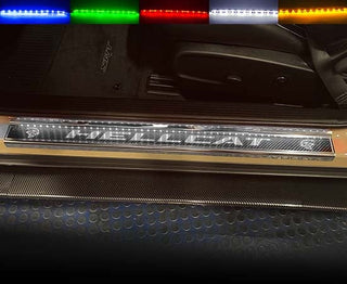 American Car Craft "HELLCAT" Door Sills (LED): Dodge Challenger 6.2L Hellcat 2015 - 2023