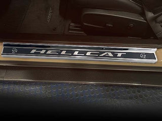 American Car Craft "HELLCAT" Door Sills (LED): Dodge Challenger 6.2L Hellcat 2015 - 2023