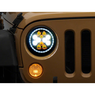 Raxiom Axial Spider LED Headlights w/ Angel Eye Halo (PAIR): Fits Most Hemi Models