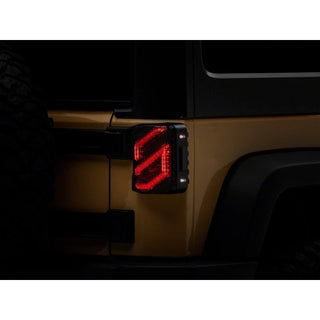 Raxiom Axial Series Trident LED Tail Lights: Fits Most Jeep Wrangler Models (2007-2018) - Black Housing/Smoked Lens