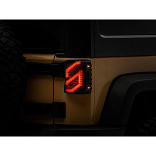 Raxiom Axial Series Trident LED Tail Lights: Fits Most Jeep Wrangler Models (2007-2018) - Black Housing/Clear Lens