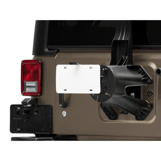Raxiom Axial Series License Plate Bracket w/ LED Brake Light: Fits Most Jeep Wrangler Models (2007-2018)