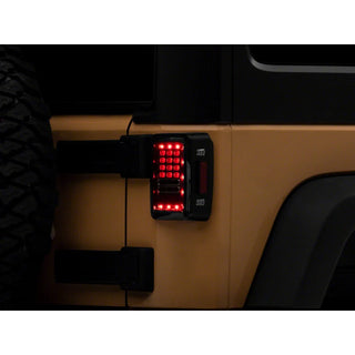 Raxiom Axial Series LED Tail Lights (REAR): Fits Most Jeep Wrangler Models (2007-2018) - Black Housing/Clear Lens