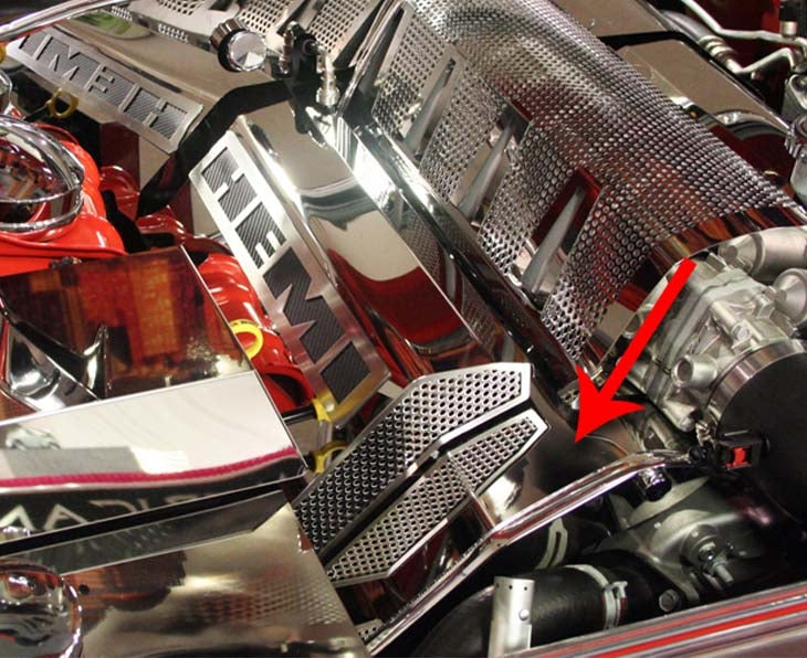 American Car Craft Polished Engine Harness Cover: Dodge Challenger 6.1L SRT8 2008 - 2010
