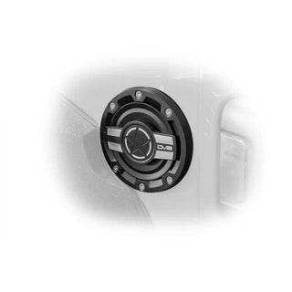 DV8 Offroad Aluminum Fuel Door: Jeep Wrangler 2018-2021