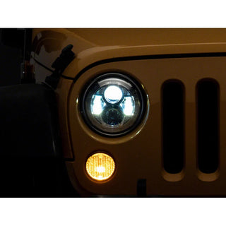 Raxiom 7-In LED Headlights Chrome Housing (PAIR): Fits Most Jeep Wrangler Models (2007-2018)