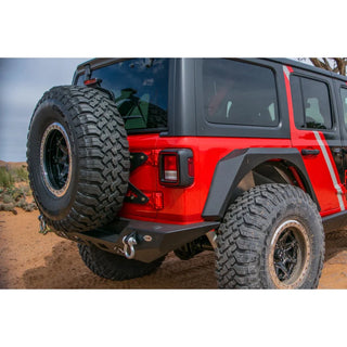 DV8 Offroad Tailgate Mounted Tire Carrier: Jeep Wrangler 2018-2021