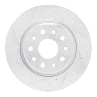 R1 Concepts Drilled & Slotted Brake Rotor (REAR LEFT): Jeep Grand Cherokee 2022-2026 5.7L/3.6L