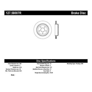 StopTech Slotted & Drilled Sport Brake Rotor: Dodge Durango (11-23) / Jeep Grand Cherokee (11-23) / Grand Cherokee L (22-23) / Grand Cherokee WK (22)