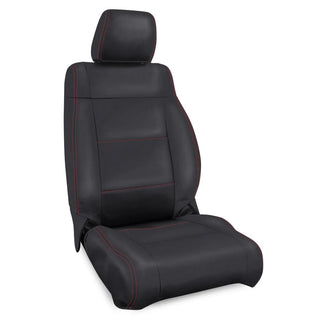 PRP Seats Front Seat Covers (FRONT): Jeep Wrangler JK 2007-2018 - Black with Red Stitching