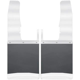 Husky Liners 12in Stainless Steel Top Kick Back Front Mud Flaps: Dodge Ram 1500 (2009-2010) / Ram 1500 (2011-2019) / Ram 1500 Classic (2019) / Ram 2500 (2009-2019) / Ram 3500 (2009-2019)