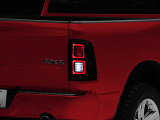 Raxiom Smoked LED Tail Lights Black Housing: Ram 1500 Big Horn / Express / Tradesman (2011-2018)