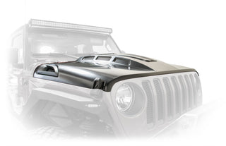 DV8 Offroad Primer Black Heat Dispersion Hood: Jeep Wrangler (18-21) / Gladiator (20-21)