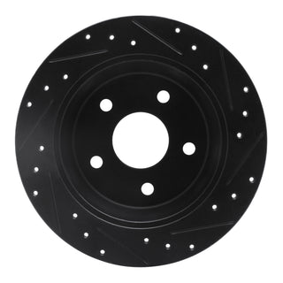 DFC 99-04 Jeep Grand Cherokee Rear Left Drilled & Slotted Black Brake Rotor - Precision-Cut and Durable Replacement Part