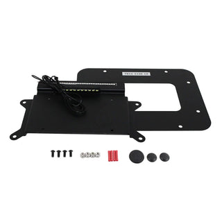 Kentrol Textured Black BackSide License Plate Mount w/ LEDs: 07-18 Jeep Wrangler JK