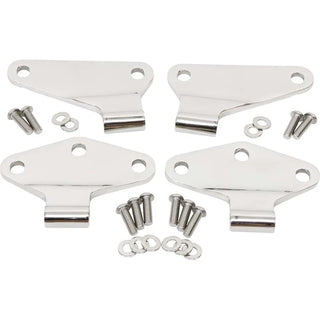 Kentrol Polished Silver Body Door Hinge Set: 2007-2018 Jeep Wrangler JK 2 Door