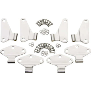 Kentrol Polished Silver Body Door Hinge Set: Jeep Wrangler JK 2007-2018 4 Door