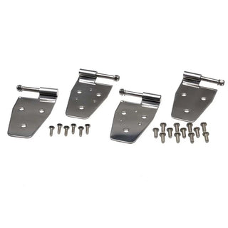 Kentrol Polished Silver Door Hinge Set: Jeep Wrangler TJ 1997-2006