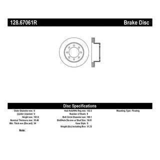 StopTech Drilled Sport Brake Rotor: Dodge Ram 1500 (06-08) / Ram 2500 (03-08) / Ram 3500 (03-08)