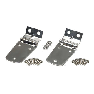 Kentrol Polished Silver Hood Hinge Pair: Jeep Wrangler TJ 1997-2006