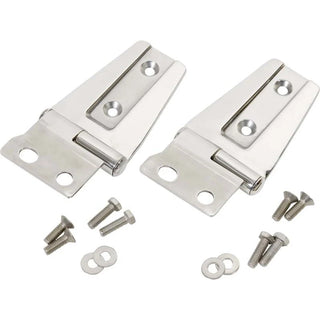 Kentrol Polished Silver Hood Hinge Pair: Jeep Wrangler JK 2007-2018