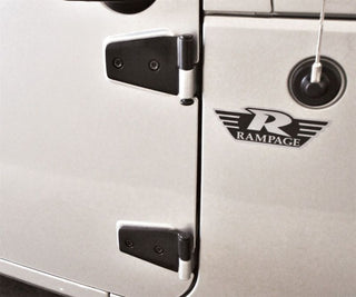 Rampage Door Hinges Black: Jeep Wrangler JK 2007-2018