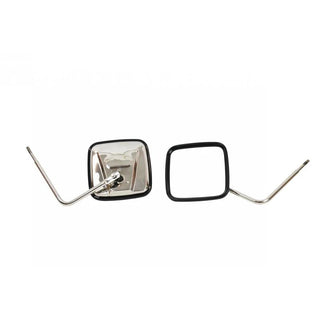 Kentrol Polished Silver Outback Mirrors Pair: Jeep CJ / Wrangler YJ / Wrangler TJ / Wrangler JK